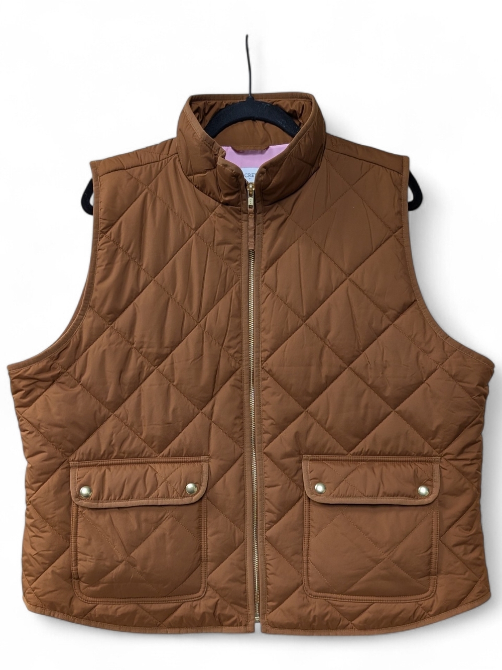 Quilted Brown Vest with Front Pockets